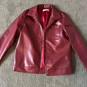NWOT Commence red leather jacket